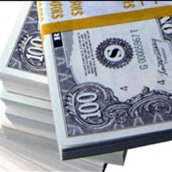 money cash in bundles