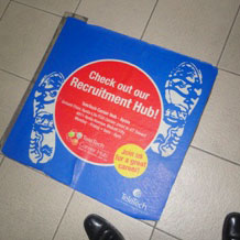 Advertise on the floor to catch attention