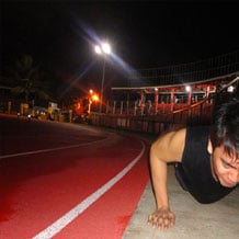 Doing push up exercise for fitness