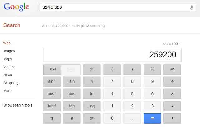 Google calculator