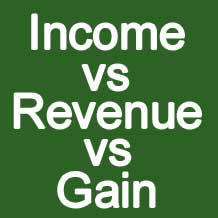 Difference between income, revenue, and gain