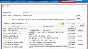 Results on DTI BNRS search