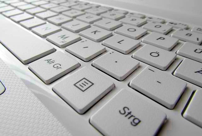 blogger's white keyboard