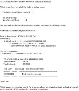 Sample validation report of MAP.