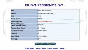 filing reference sample